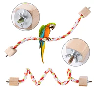 Pet Bird Rope Hanging Parrot Perch Rope Colorful Cotton Rope Toy Elastic Budgie Climbing Chewing Toy Bird Swing Stand Pet Toy 1