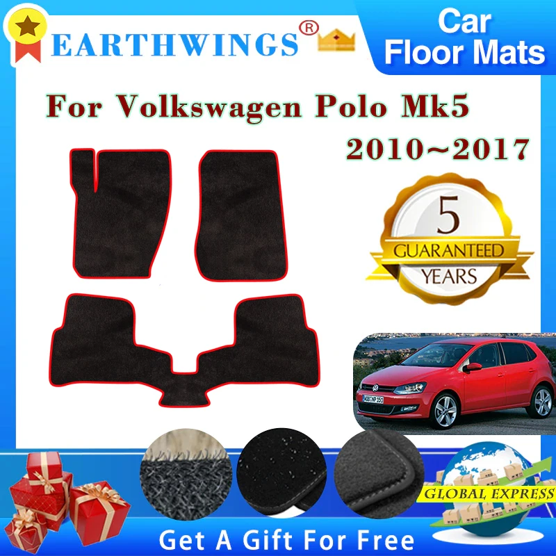 Car Floor Mats For Volkswagen Polo Mk5 6R 61 6C 2010~2017 2011