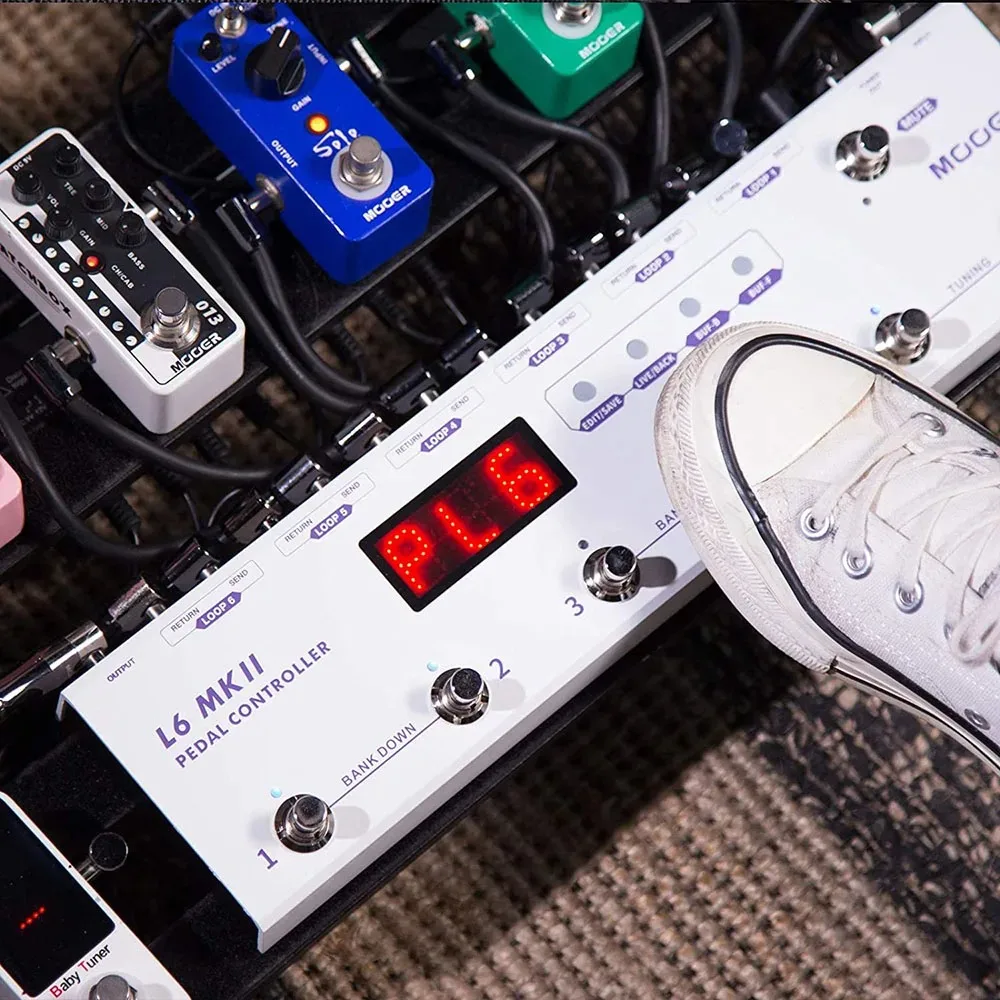 MOOER PCL6 MKII Pedal Controller Programmable Loopswitcher with 6 Loops L6 Electric Bass Pedal Effects Guitar Accessories