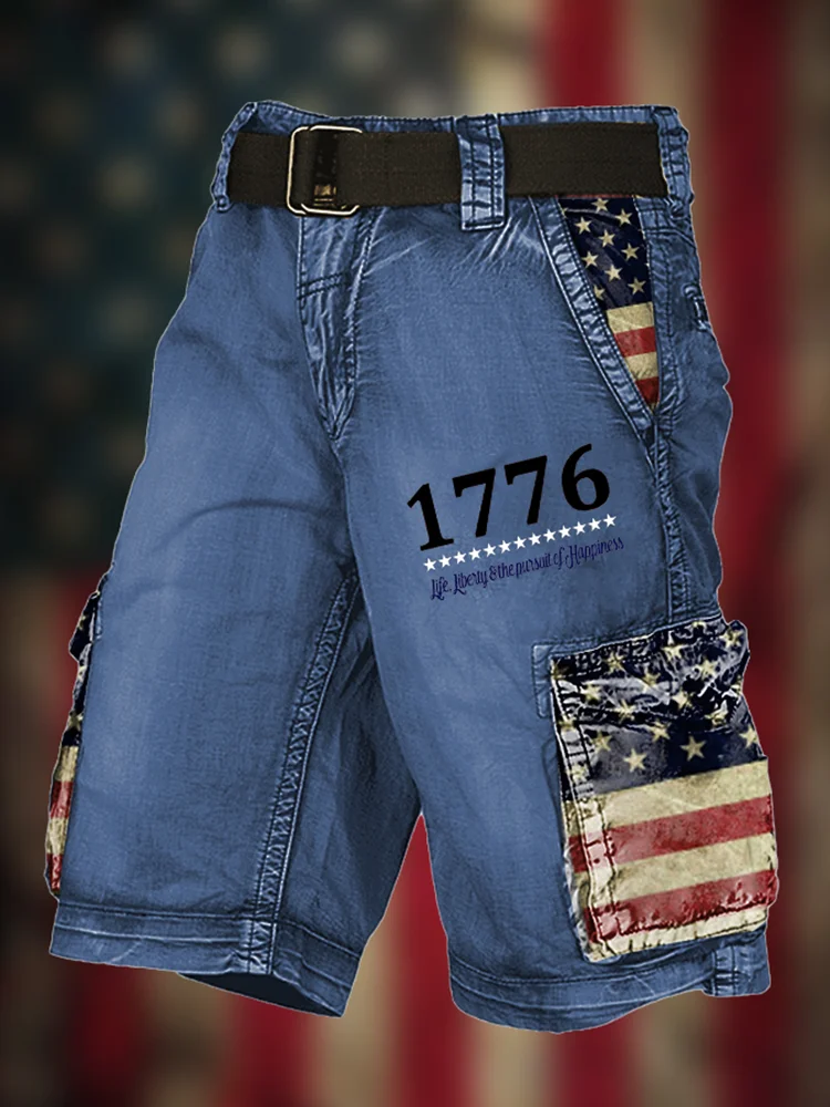 New Lndependence Day Flag Cargo Pants 3d Printed Men's Shorts Stylish And Comfortable Casual Cargo Shorts Summer