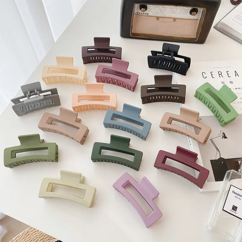 2 pezzi artiglio per capelli in plastica smerigliata per donna Clip per capelli con testa posteriore per ragazze Clip per squalo forcina per granchio mollette accessori per capelli