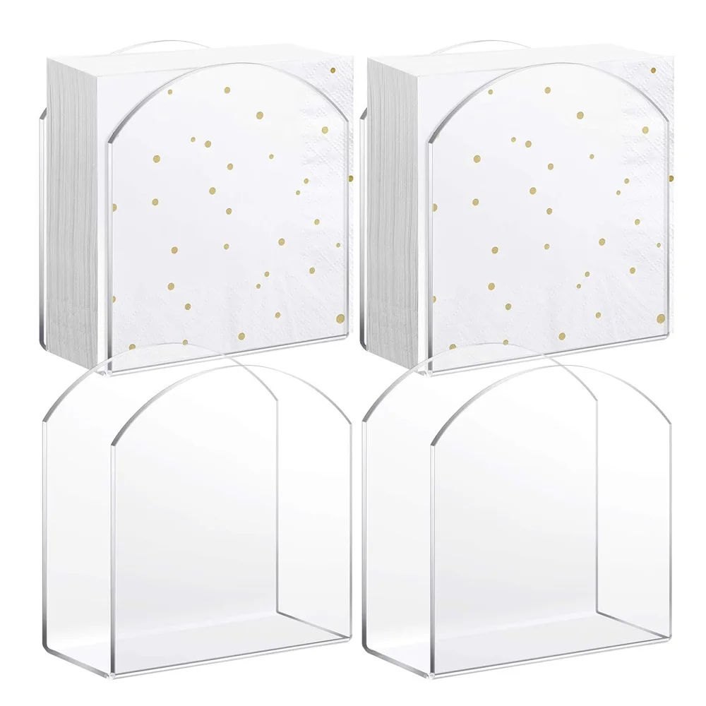 2/4 قطعة حامل مناديل أكريليك حامل صندوق مناديل موز...