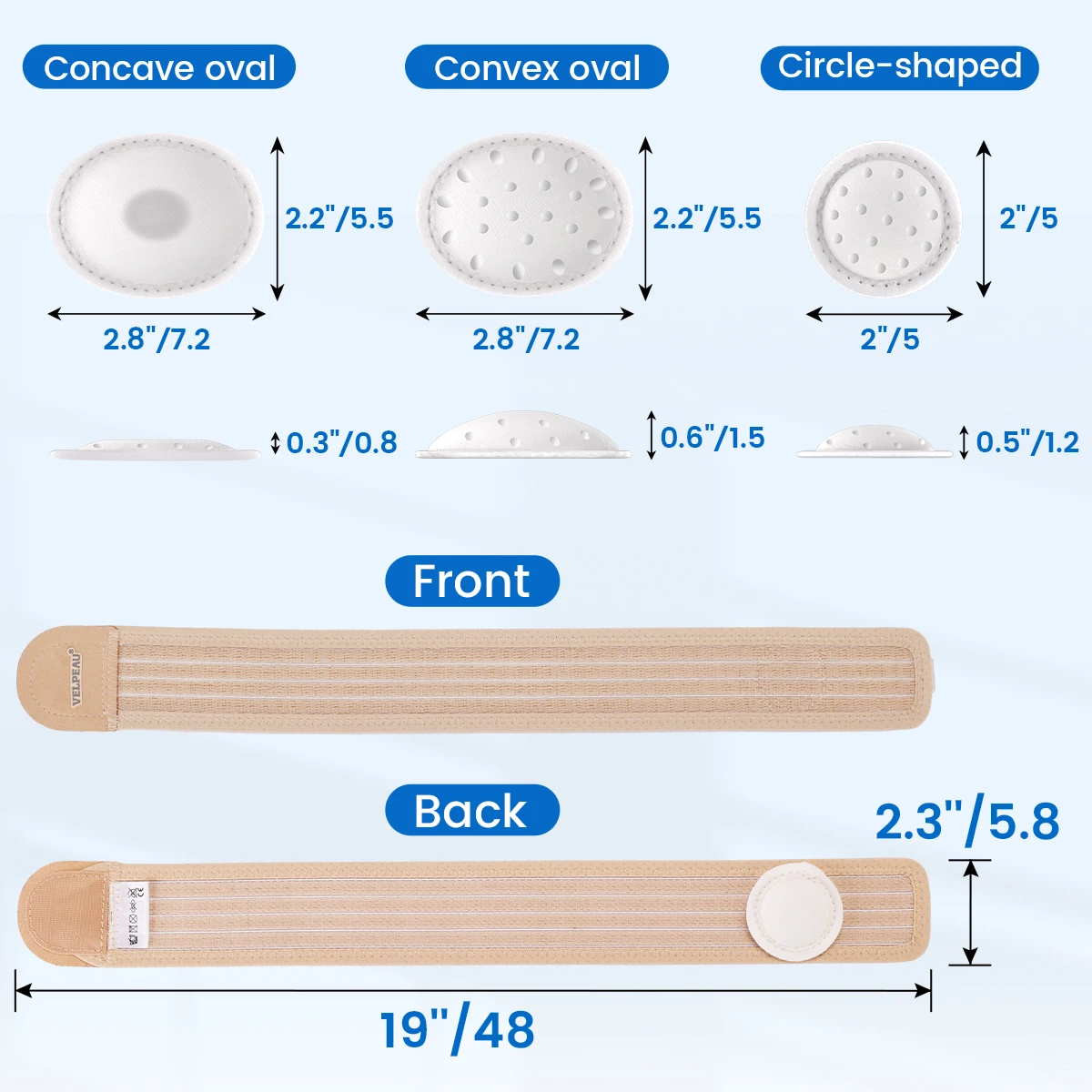 Baby Umbilical Hernia Belt VELPEAU Umbilical Hernia Belt Baby Newborn Belly Button Navel Band with 3 Compression Pads Abdominal Binder Support for Infant