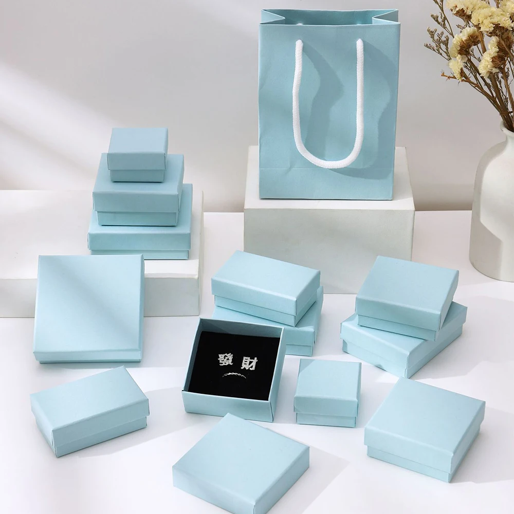베이지 쥬얼리 포장 상자, 7x9x3cm 골판지 DIY 상자, 여성 반지 귀걸이 목걸이, 웨딩 포장 정리함 케이스, 최고의 선물