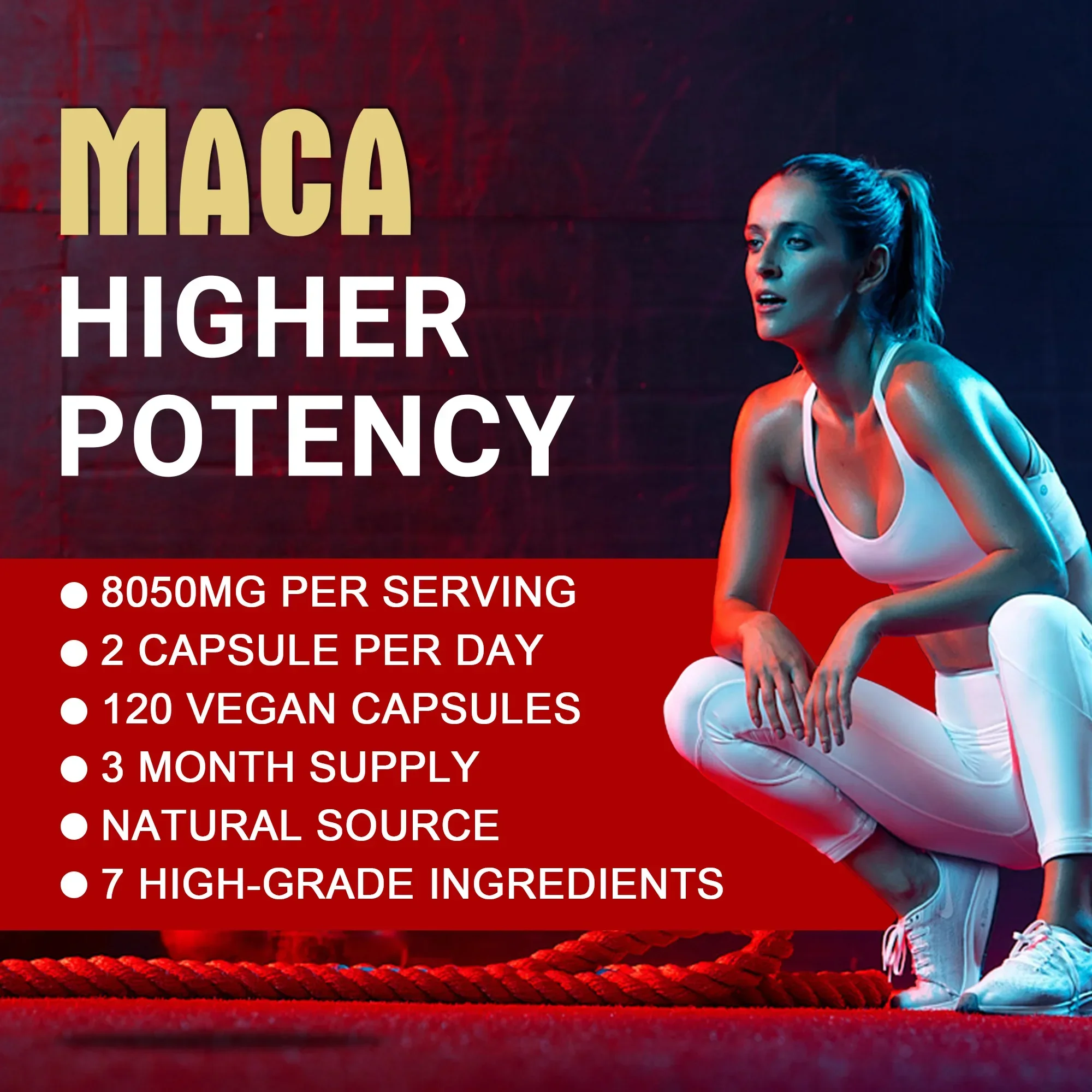 Maca Root Capsules-with Ginseng & Ashwagandha to Support Energy Endurance and Performance Muscle Mass Improve maca root capsules