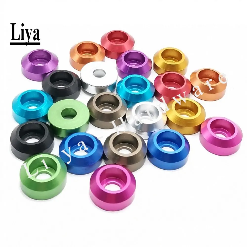 Cap Head Aluminum Washer M2 M2.5 M3 M4 M5 M6 M8 Corlorful Aluminum Alloy Cap Head Gasket 5-10pcs for RC parts
