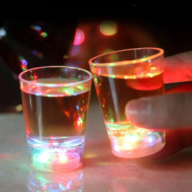 Colorful Glowing Cup Pour Water And It Lights Up Inductive Transparent Cup KTV Bar Color Changing Beer 50ml, flashing plastic cup