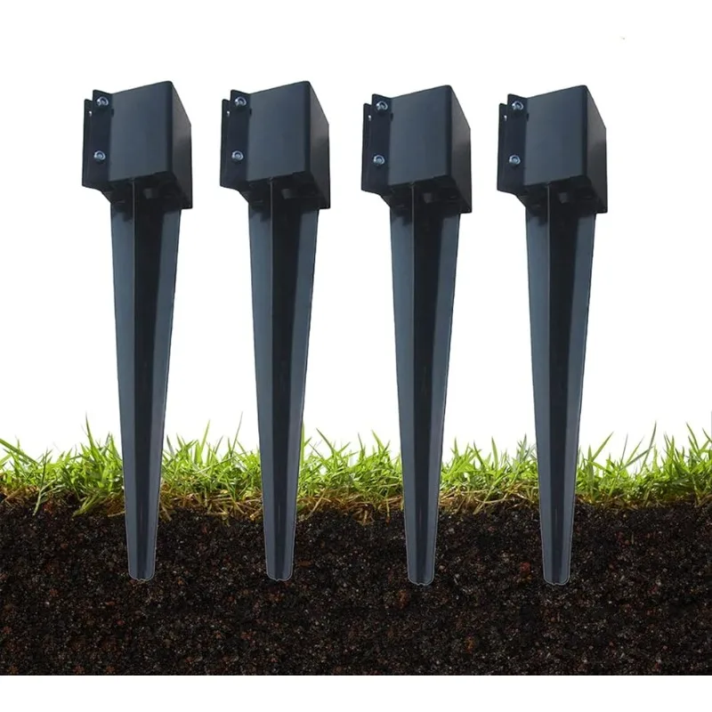 

Fence Post Anchor Ground Spike Metal Black Powder Coated 24 x 4 x 4 Inches Outer Diameter