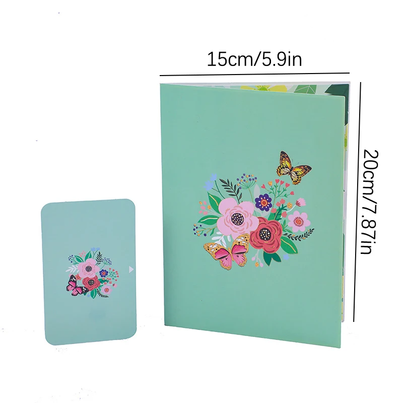 3D Butterfly Pop Up Greeting Cards Postcard For Valentine's Day, Mother, Anniversary, Wedding Invitation Greeting, Birthday Gift