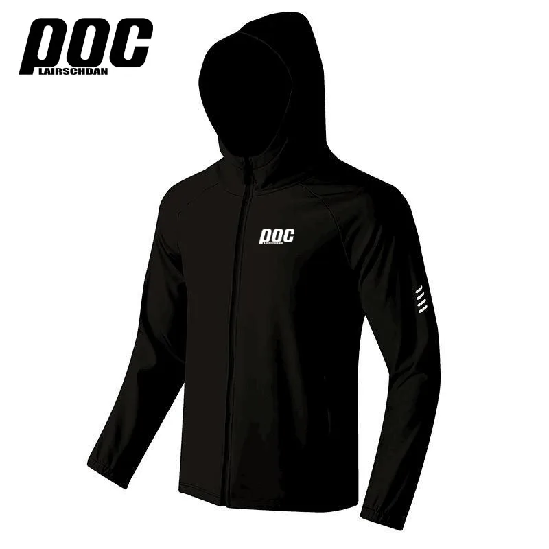 LairschDan POC Men's Cycling Windbreaker Reflective Jacket Windproof Bike Jacket Water Resistant MTB Road Bicycle Long Jersey