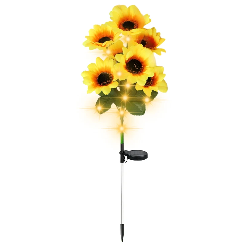 7 heads Sunflower Solar Ligts Outdoor Garden Decor Waterproof Solar Outdoor Lamp Decorative Lights Path Garden Patio Backyard