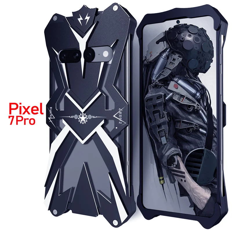 New Metal Steel Machinery For Google Pixel 6 Pro Heavy Duty Armor For Google Pixel 7 Pro Shell CASE Cover