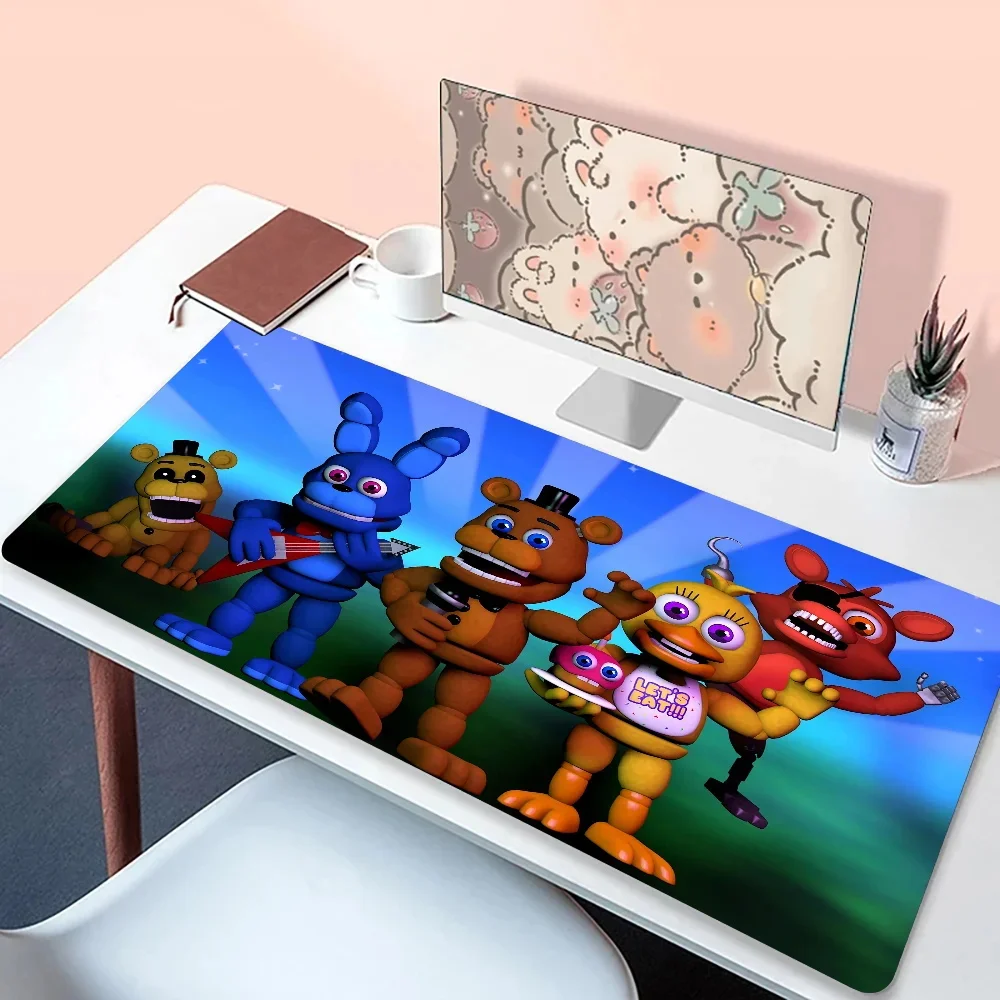 Игровой коврик Mausepad Kawaii, забавный S-Sfm F-Fnafs, резиновый мягкий коврик для мыши, большие игровые аксессуары, коврик для клавиатуры с застежкой по краю, компьютерный коврик для мыши