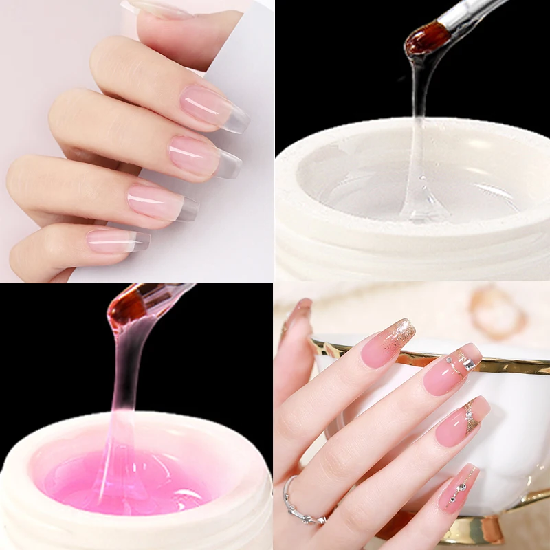 Nail Extension 3 colors Poly UV Gel Builder For Nails Finger Extensions Form Tips UV Gel Polish Art Varnish Kits Sticker