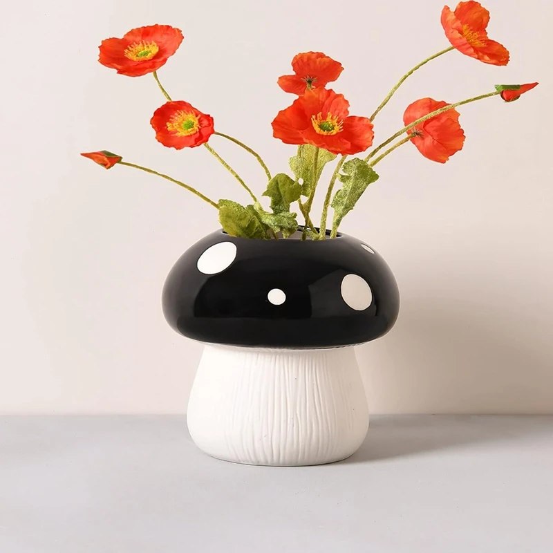 

Mushroom Ceramic Vase For Decorative, Flower Vase For Home Decor, Nordic Vases, Minimalist Planter Vase For Coffe Table