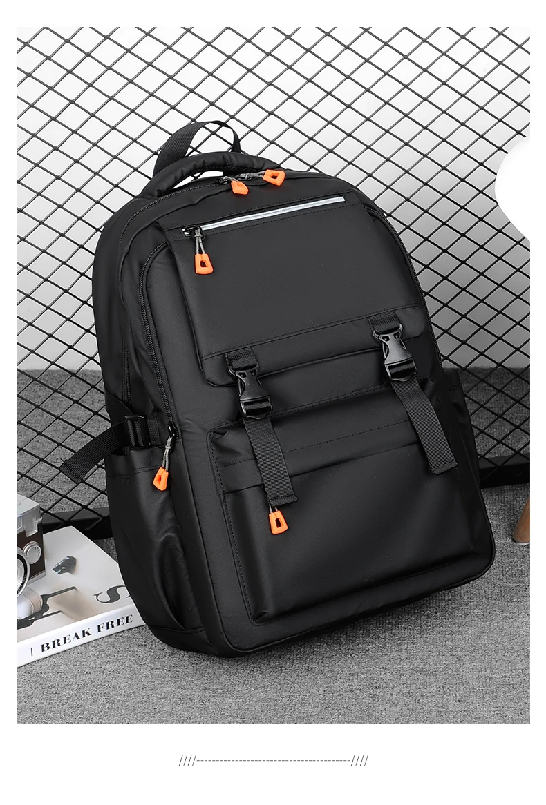 Trendiger Herren-Laptop-Rucksack mit mehreren Schnallen für Outdoor-Abenteuer und Stadtleben – Detail 6