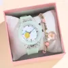 Children Watches Glow at Night Quartz CLOCK Silicone Band Cute Girls Primary School Wristwatch With Bracelet 5
