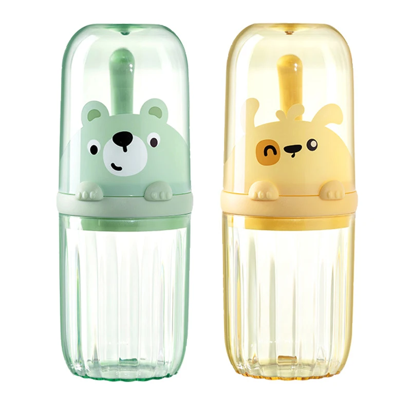 Portable Travel Toothbrush Set For Children With Storage Cup_voghion.com