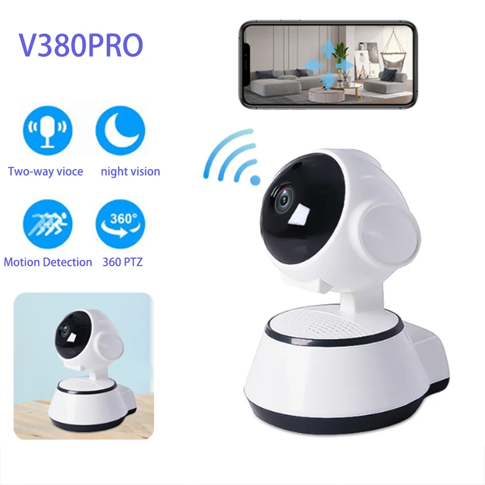 V380pro 1080P IP Baby Monitor Mini 360° Wifi Camera Auto Tracking Two Way Audio Motion Detection Remote  security  indoor Camera anpviz 1080p mini ptz camera wifi indoor smart baby monitor mini wireless ip camera support 5g wifi auto tracking yiiot app view