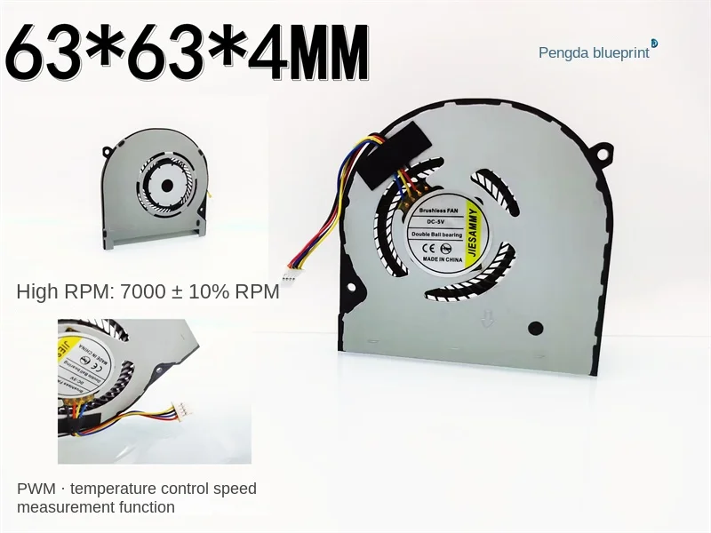 Brand new all-in-one 6004 turbo blower 6CM temperature control PWM high turn thin notebook cooling fan