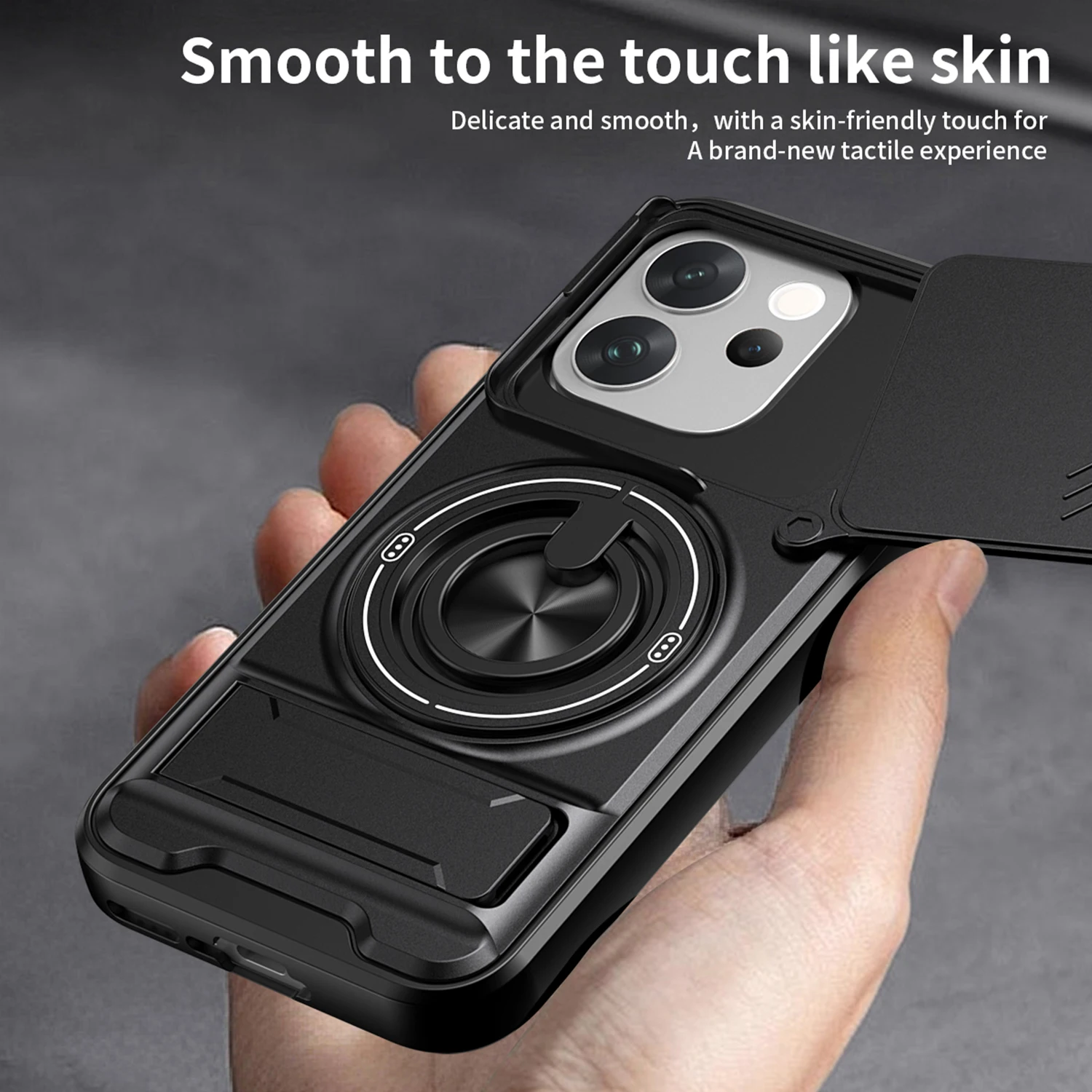 Versatile Magnetic Car Ring Holder and Full Mirror Kickstand Case