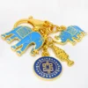 2024 Flat Rhinoceros Elephant Buckle Elephant & Rhinoceros With Ksitigarbha Staff Amulet Keychain w5476 5