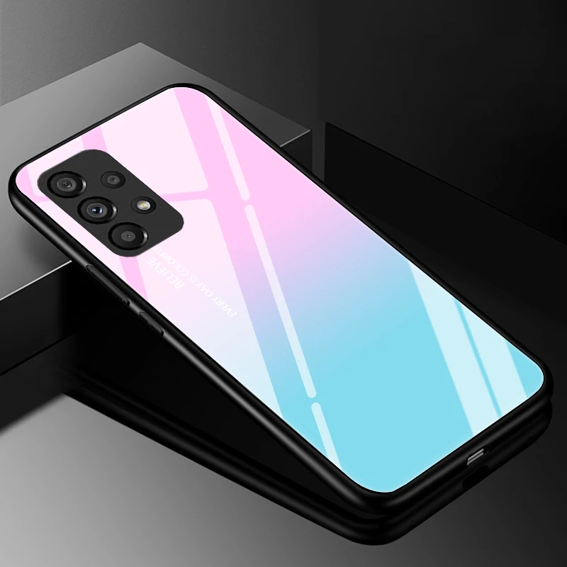 Luxury Tempered Glass Hard Back Bumper Phone Case