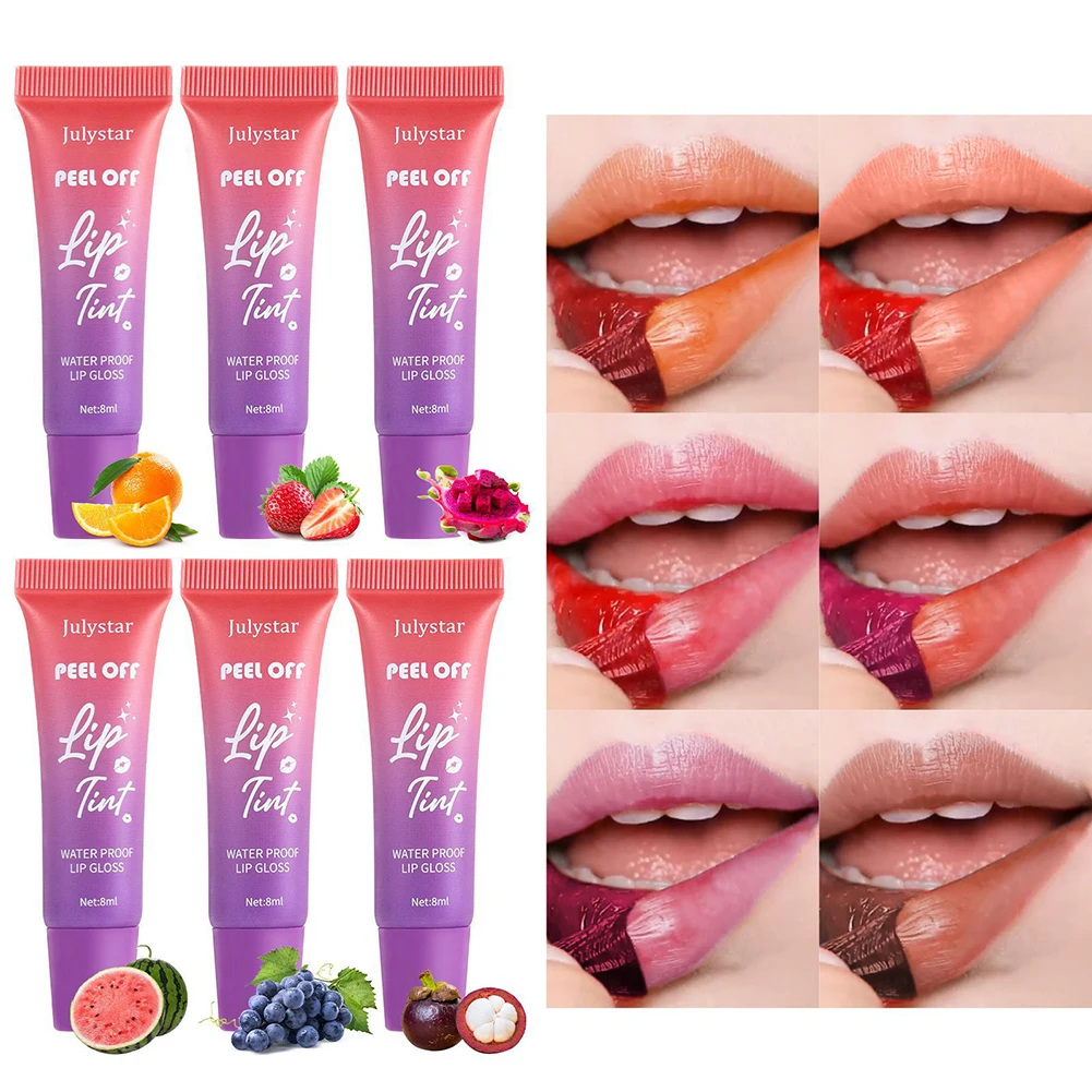 Tear Off Lip Glaze Fruity Matte Liquid Lipstick Tint Color Dye Waterproof Lip Stain Lasting Makeup Peel Off Cosmetics lip makeup lip glaze lip tint lip stain