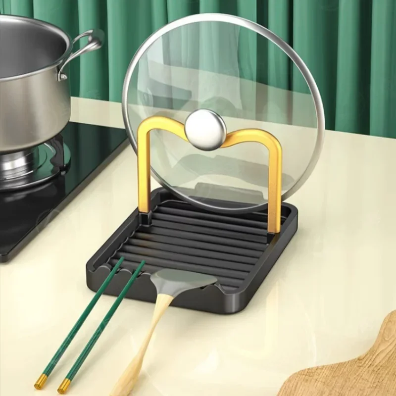 Floor Standing Pan Pot Lid Holder Stand Rack Spoon Rest Pot Lid Spatula Soup Spoon Storage Shelf Pot Lid Rack Kitchen Storage 3