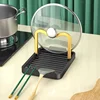 Floor Standing Pan Pot Lid Holder Stand Rack Spoon Rest Pot Lid Spatula Soup Spoon Storage Shelf Pot Lid Rack Kitchen Storage 3