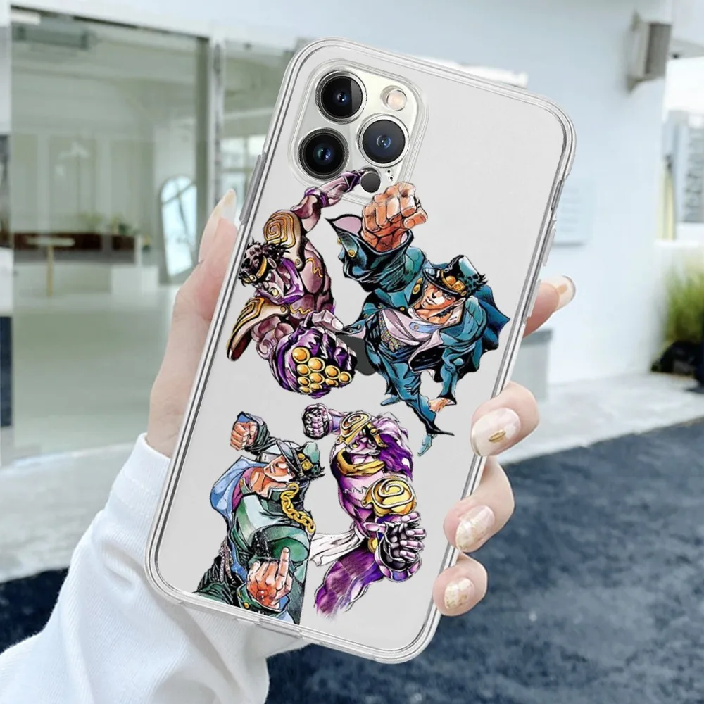 thumbnail image 1 of JoJos Bizarre-funda de teléfono para iPhone, carcasa transparente de TPU para iPhone 15, 11, 12, 13, 14, Mini Pro Max, XR, X, XS, 8, 7, 6 Plus, SE 2020, 1 of 5