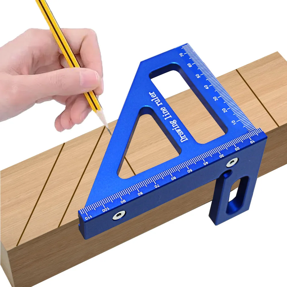 Woodworking Square Protractor Aluminum Alloy Miter Triangle Ruler High
