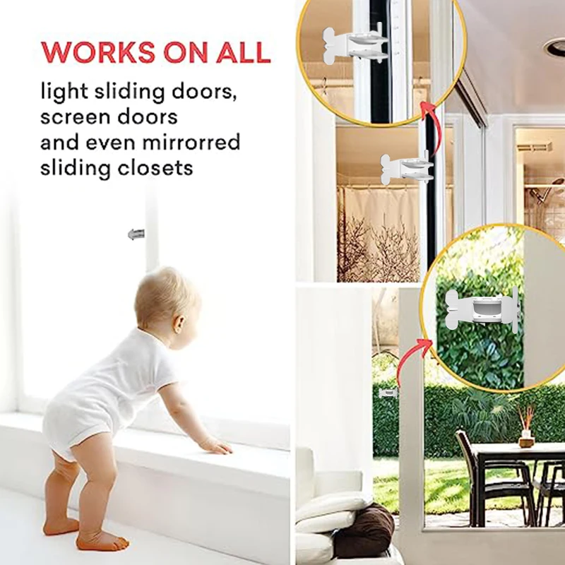 Sliding Sash Stopper Cabinet Locks Straps Doors Security Anti-theft lock Window Sliding Door Baby Kids Child Safety Doors Lock