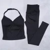 New Seamless Yoga Set Women Gym Clothing Scrunch Bum Legging Padded Tank Top Workout Outfits Fitness Sportswear Suits 2