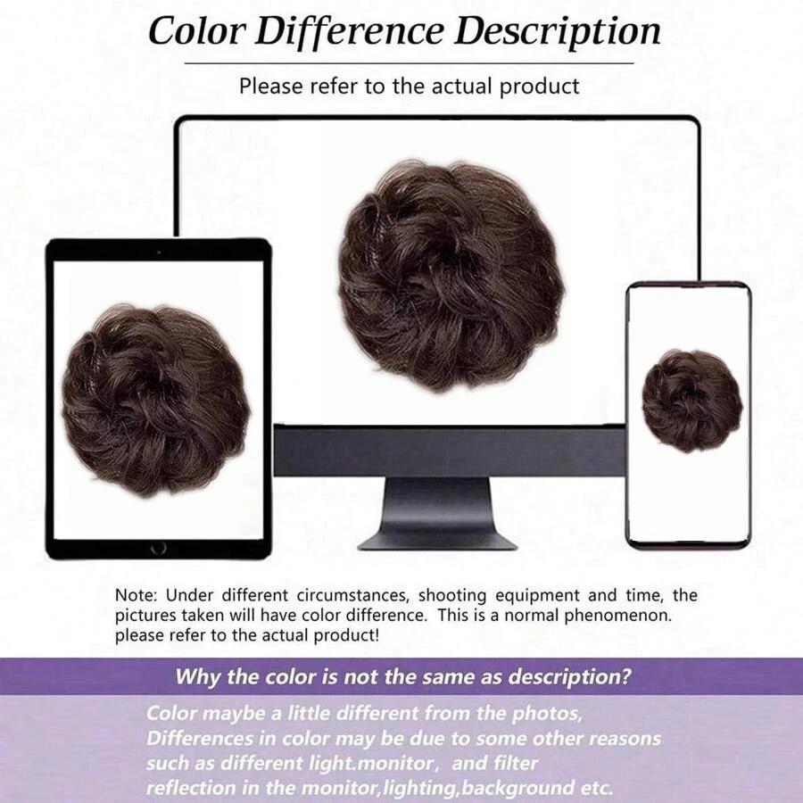 Synthetic Hair Bun Chignon Messy Curly Hair Band Elastic Scrunchy False Hair Rope Rubber Band Hair Extensions For Women