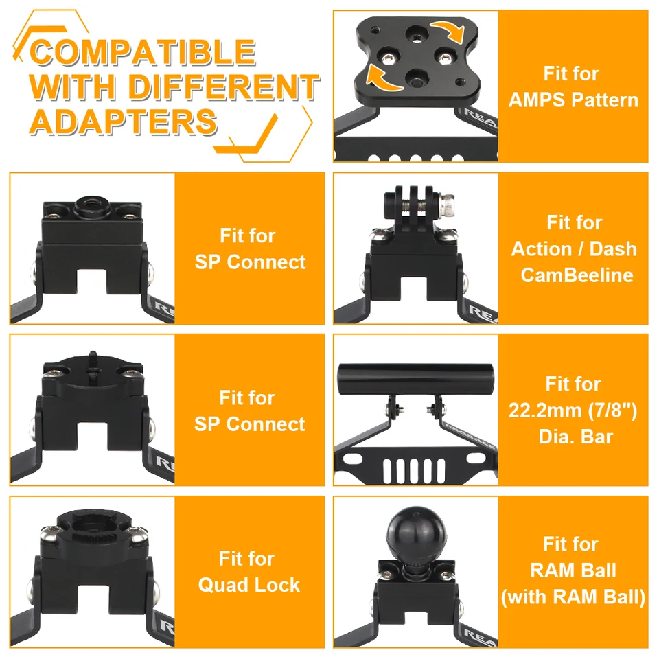 Adjustable GPS Phone Navigation Mounting Stand Fit For Himalayan 450 2024- Black