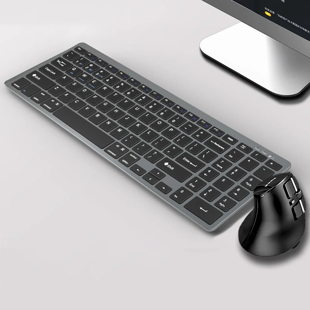Jomaa Teclado Bluetooth Mouse Combo Recarregável 2.4g Mouse Teclado sem Fio Conjunto para Windows pc Portátil Gamer Ratos Ergonômicos - Imagem 3