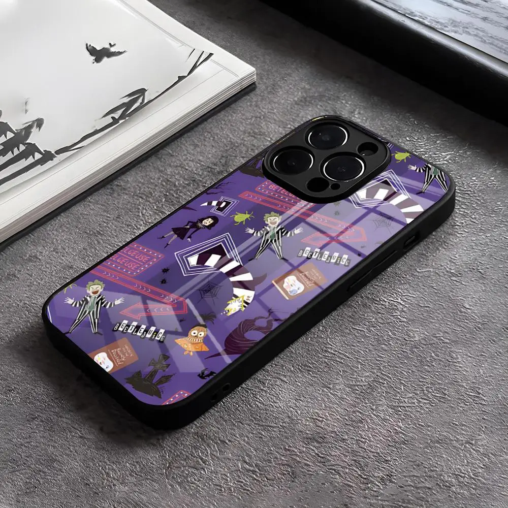 Чехол для телефона B-Beetlejuice Handbookes для iPhone 15 Pro Max 12 Mini 14 Plus 11 13 Pro X XR XS 7 8 Plus SE, стеклянная дизайнерская задняя крышка
