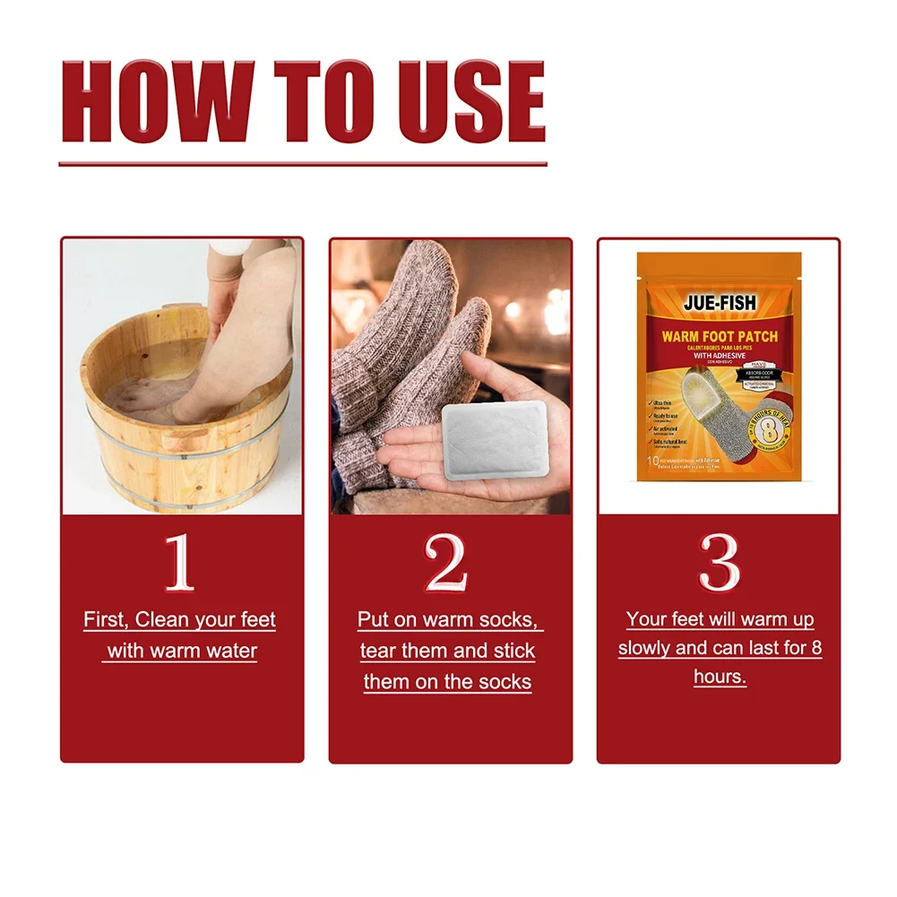 Disposable Hand Warmer Winter Warm Paste Stick Heat Patches Long Lasting Foot Warmer Self-heating Hand Body