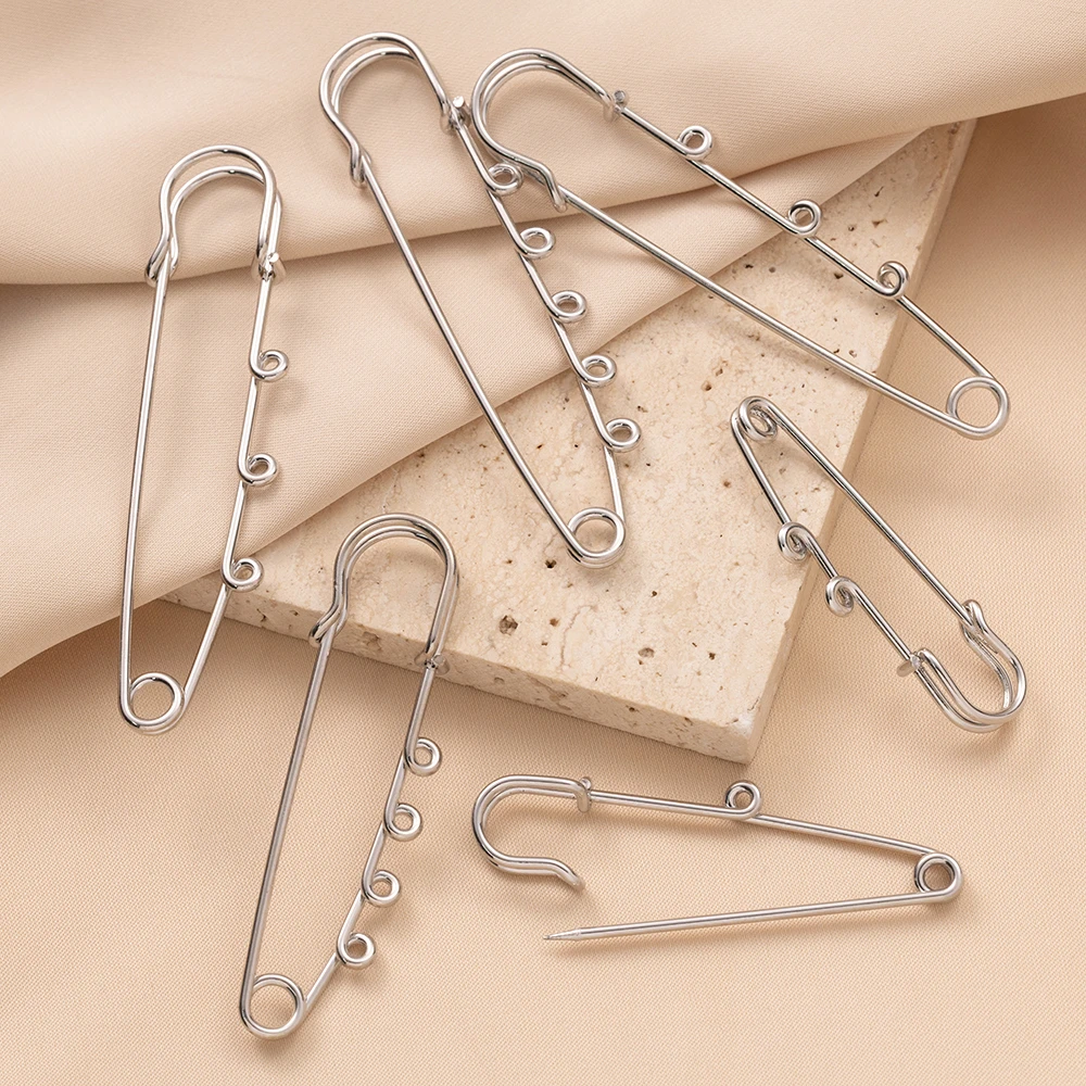10 teile/los Große Nadeln Sicherheitsnadeln Multi Löcher Anschlüsse Charms Für DIY Kleidung Schmuck Machen Liefert Zubehör Erkenntnisse – Detail 2