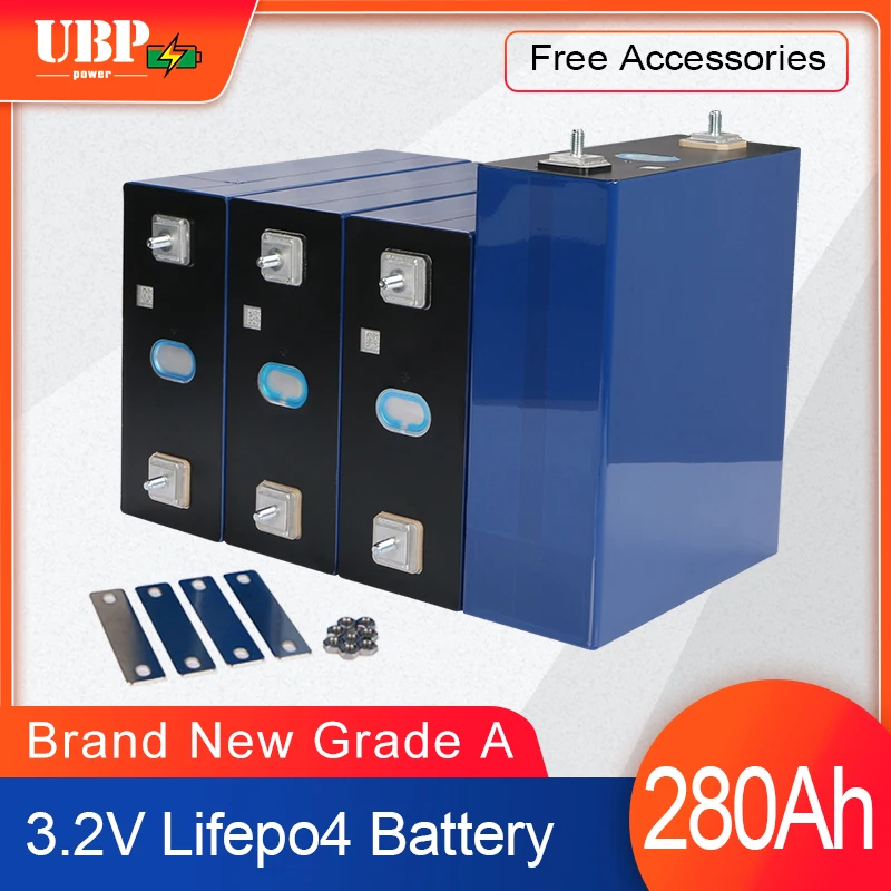 

UBPPOWER 3.2V 280Ah 300Ah 320Ah Lifepo4 Battery Rechargeable Lithium Cell Bateria De Litio 12V 24V DIY Vans RV Boats Golf Solar