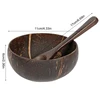 Natural Bowl Set Wooden Salad Ramen Bowl Spoon Set Kitchen Tableware Bowl 6