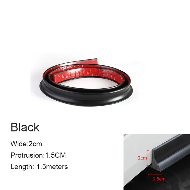 2/3.5/4.5CM*1.5M Car Wheel Arch Bumper AntiCollision Strip Rubber
