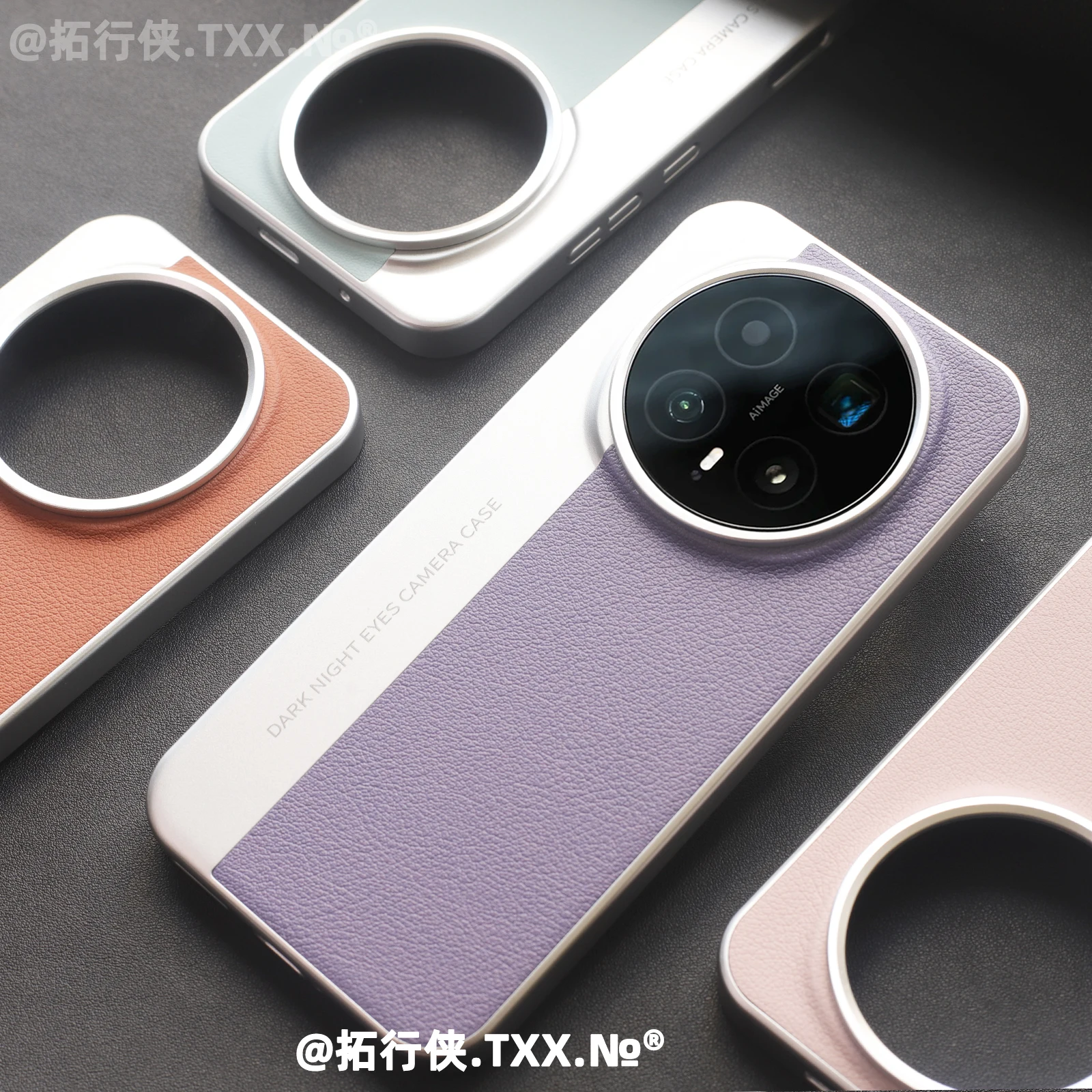 Leather Shockproof Case with Metal Lens Protection - Anti-Fall, Business Luxury