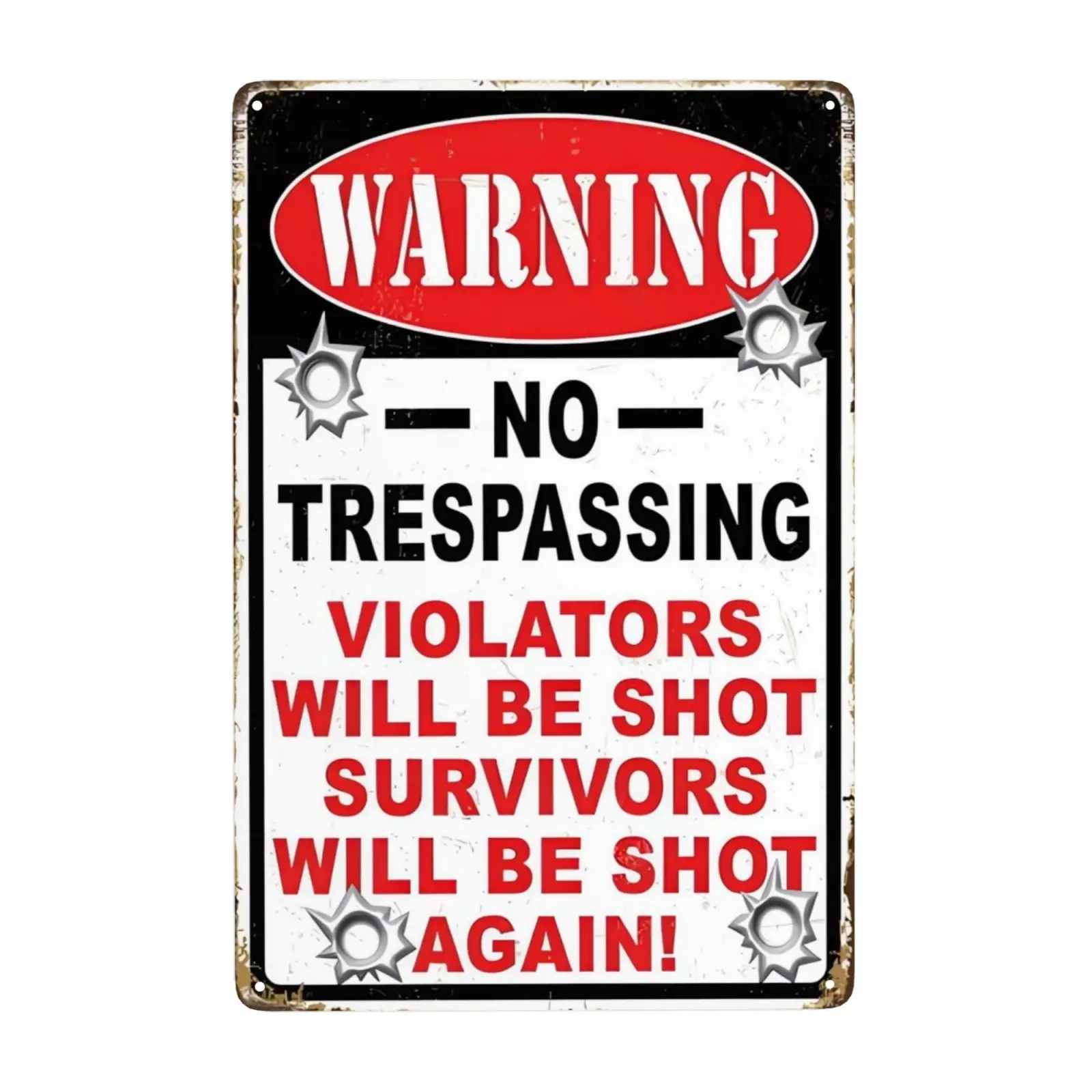 Lustiges Metallschild 'No Trespassing' - 20x30 Cm, Vorgebohrt, Mit Aufschrift 'I Own Firearms And A Backhoe', Für Garten & Garage
