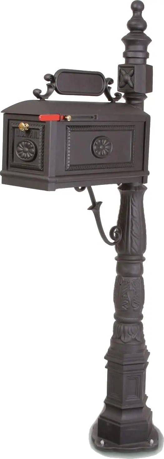 Decorative Residential Curbside Cast Aluminum Mailbox Black Authentic * Original * Exclusive