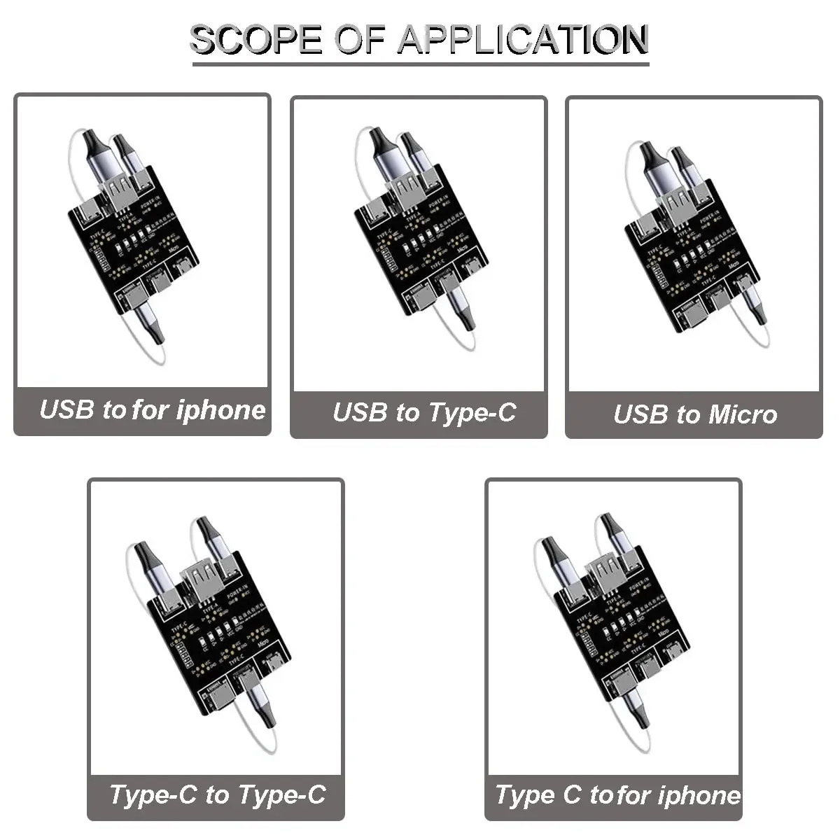 1-3Pcs DT3 USB Tester Data Cable Detection Board for IOS Android Micro Type-C Short Circuit on-Off Switching Test Board Tool