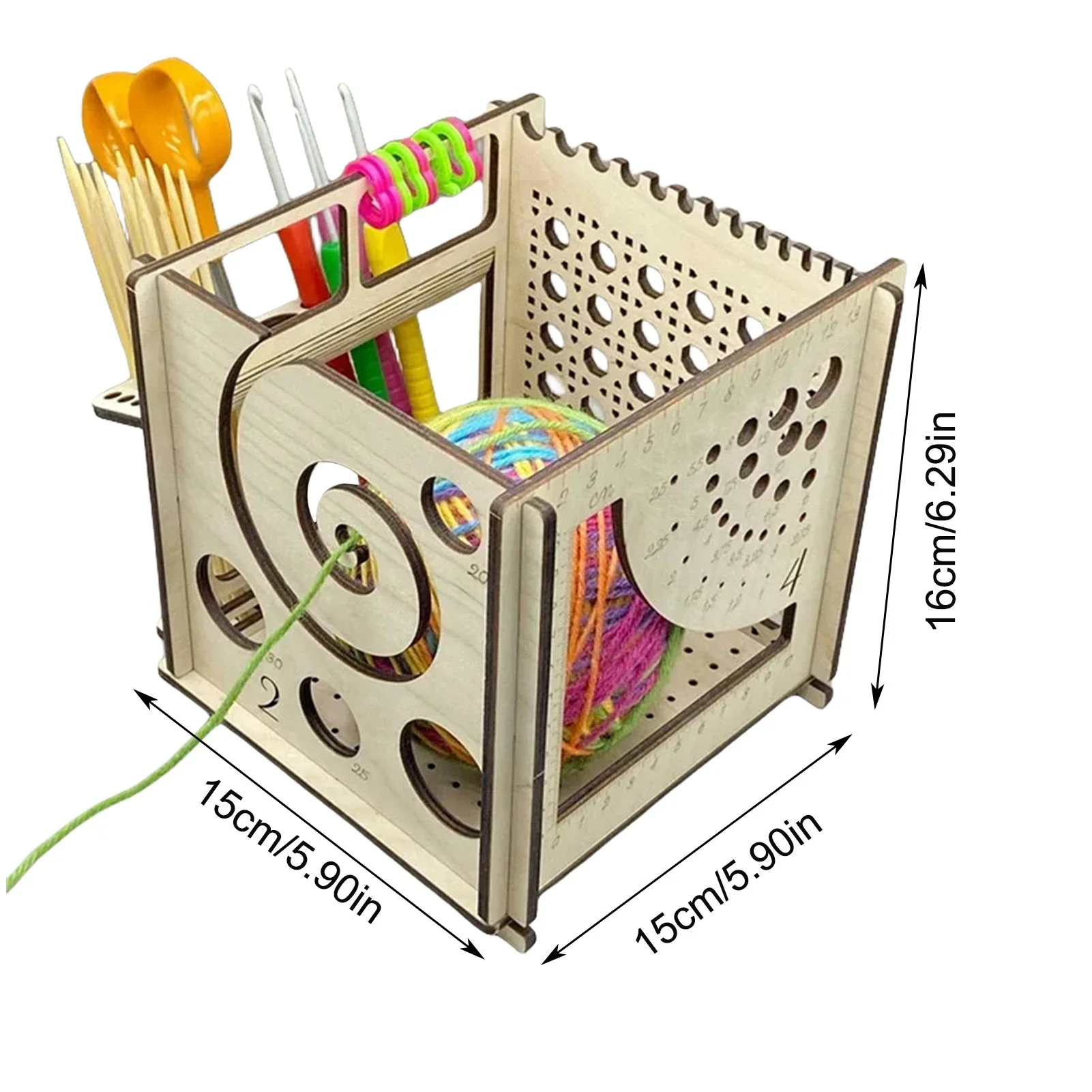 Wooden Yarn Bowl Organizer for Knitting and Crochet
