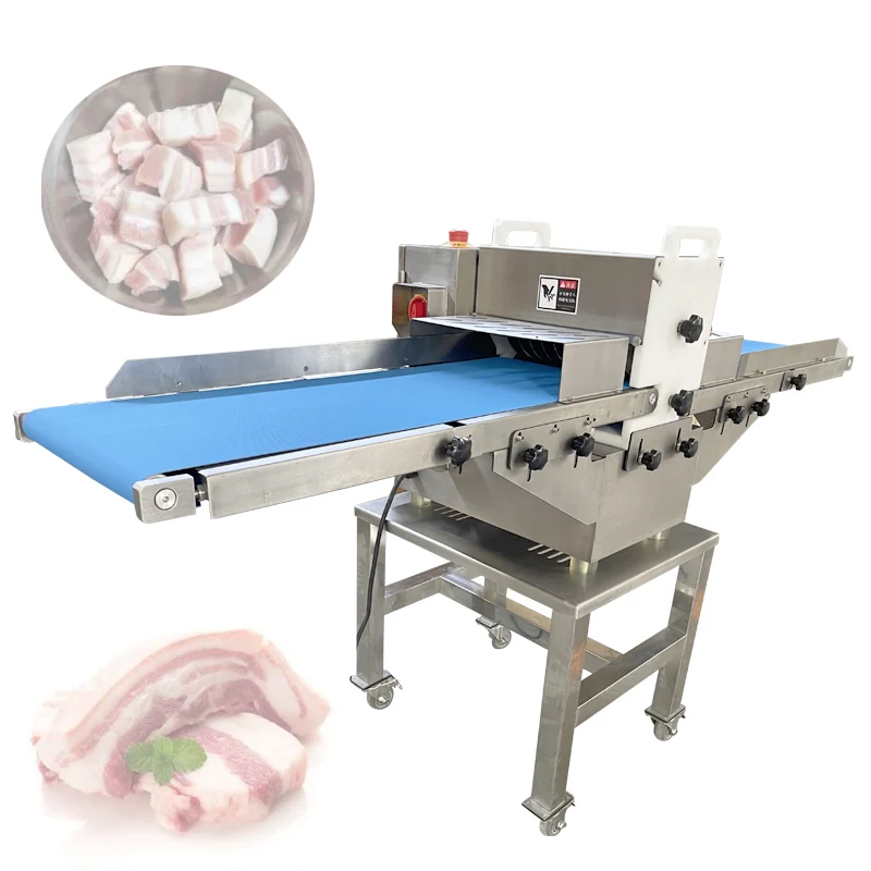 

4-100mm Fresh Meat Slicer Commercial Frozen Meat Chicken Duck Fish Cutting Machine Dicer Meat Strip Cutting Machine