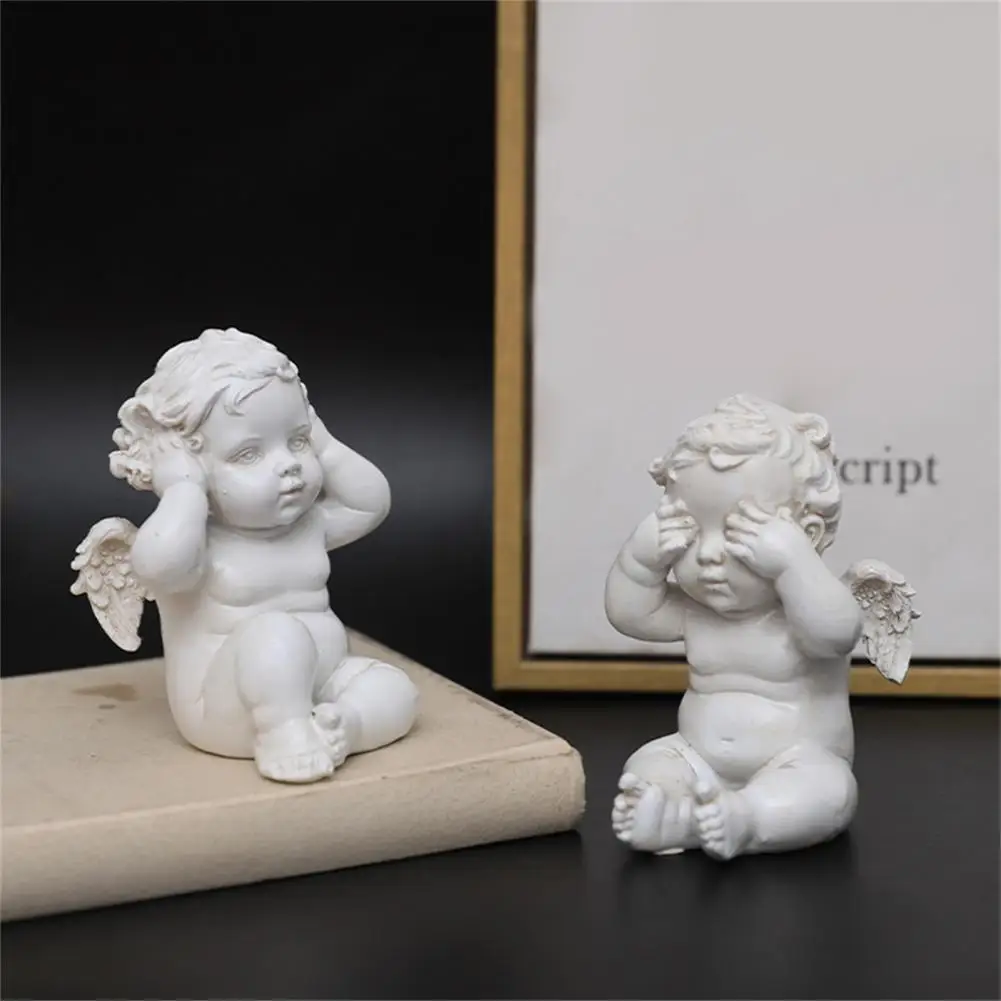Statue D'ange En Résine Avec Ailes - Déco D'intérieur Ou De Jardin - Finition Antique - Fabriquée à La Main